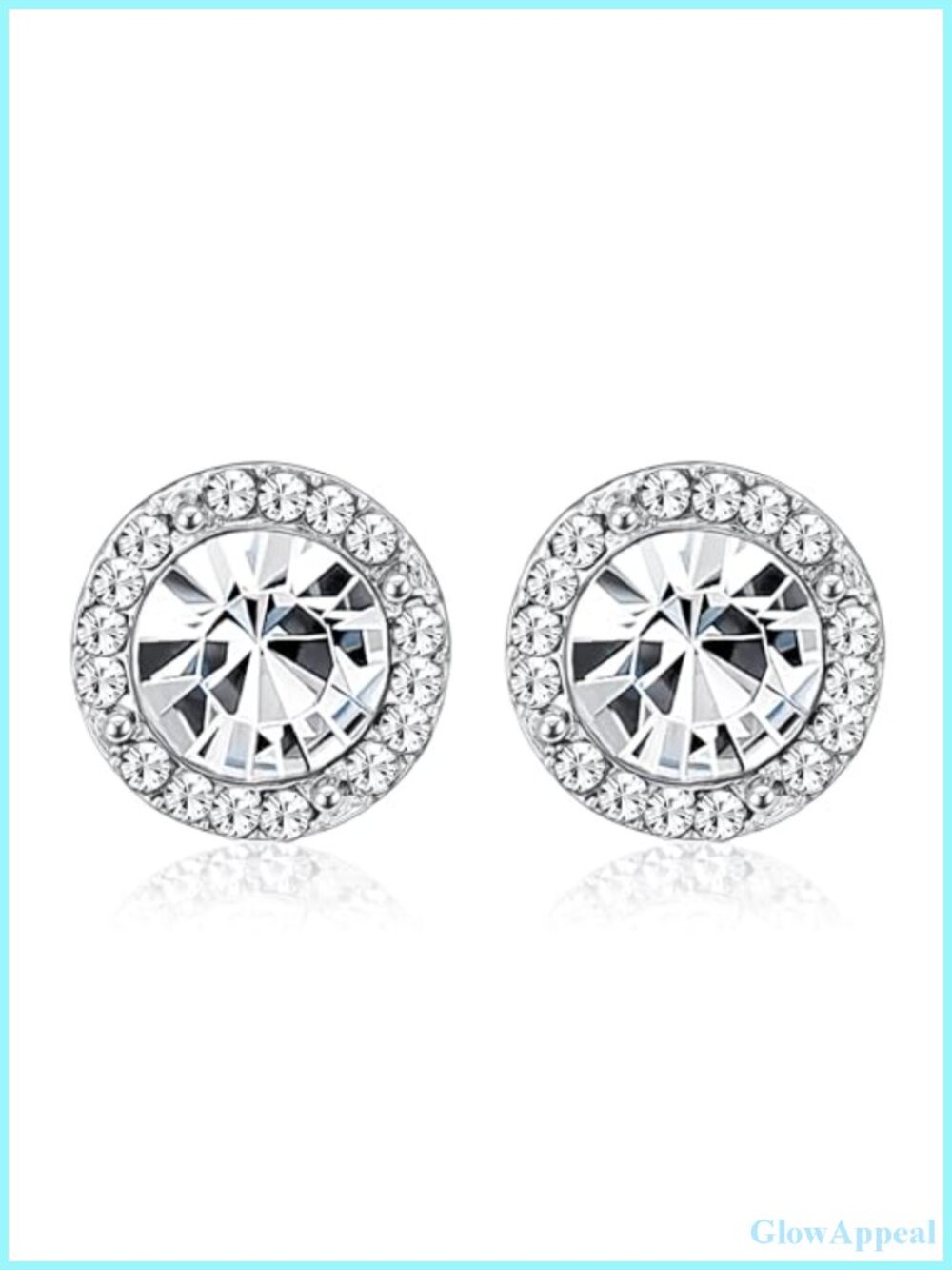Rhinestone Clip On Earrings Halo Stud Dance Wedding Jewelry